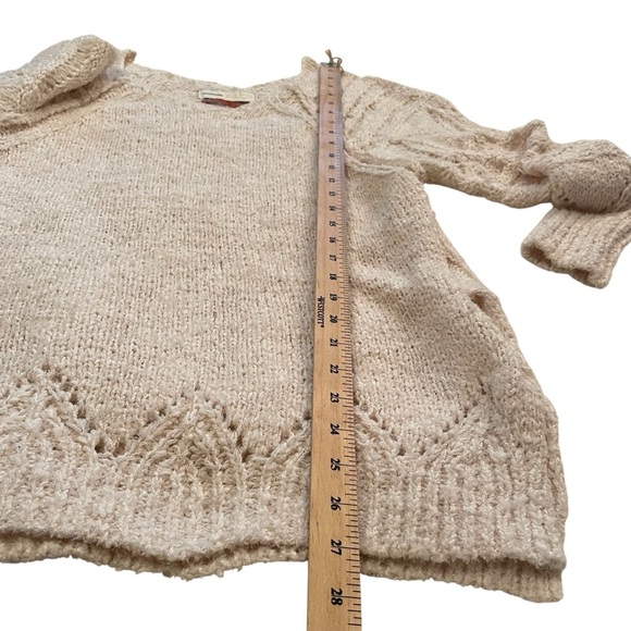 Anthropologie Pilcro Luna Pointelle Cream Sweater-Over sized XS - Picture 6 of 12
